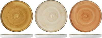 BRISBANE PLAT BORD D25,5CM 3ASS H2.5CM - ORANGE-BROWN-BEIGE - Set van 3