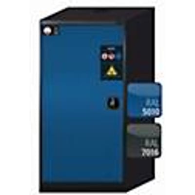 asecos CS-CLASSIC chemische opslagkast, scharnierende deur, links scharnier, gentiaanblauw front, B 545 x D 520 x H 1105 mm