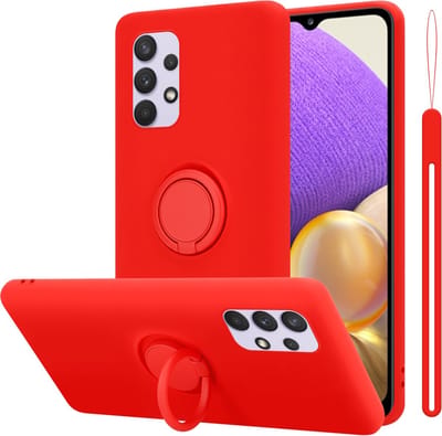 Cadorabo Hoesje geschikt voor Samsung Galaxy A33 5G in LIQUID ROOD - Beschermhoes van flexibel TPU silicone Case Cover met ring