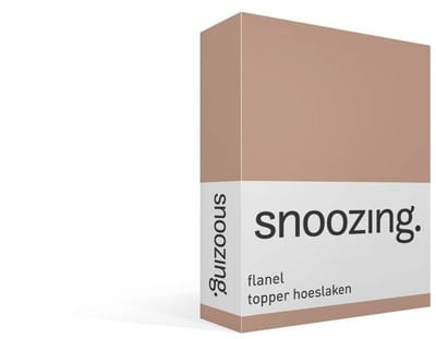 Snoozing flanel topper hoeslaken - 70x200 cm - Eenpersoons - Mokka