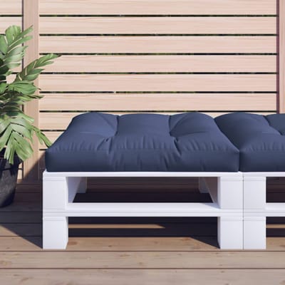 vidaXL - Palletkussen - 70x70x12 - cm - stof - marineblauw