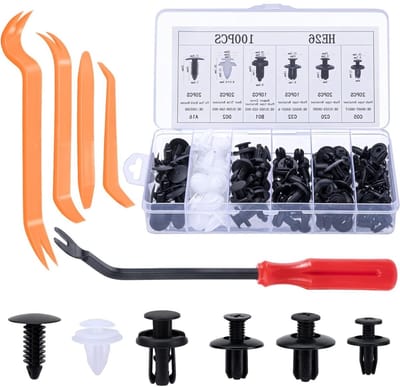 EXCITAT Auto bevestigingsclips - Klinknagels - Deurpaneelclips - universele bumperbekledingsclips - van kunststof - 6 verschillende soorten - 105 stuks