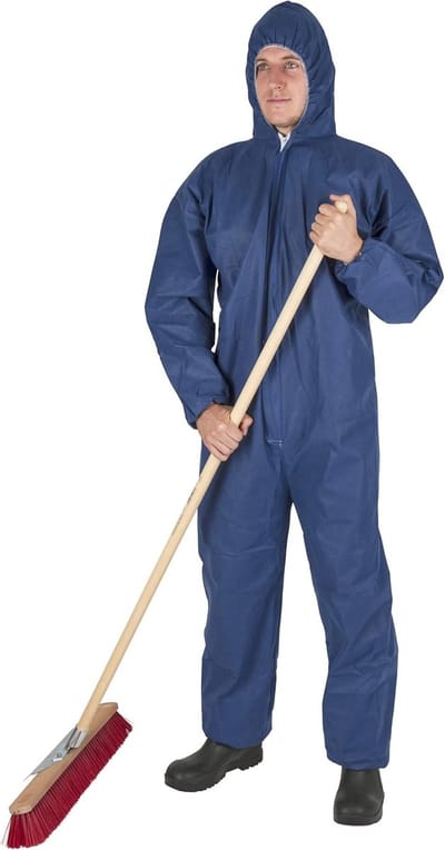 Famanu – overall blauw maat XXXL – Beschermpak met capuchon, elastiek en ritssluiting – Tegen stof en vuil