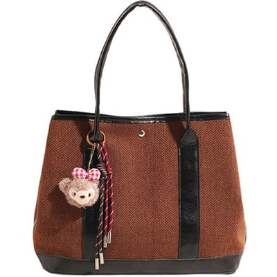 Niche Designer Herfst en Winter Nieuwe Dames Tassen Modieuze en Elegante Wolle Handtassen Schoudertassen, Tote Bags black