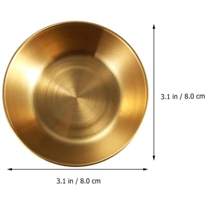 Plateau de service d'apéritif, plat à Sauce doré, plats à Sauce en acier inoxydable, assiettes à épices, fournitures de cuisine, assiettes à épices, 4 pièces 8X8X2.5CM