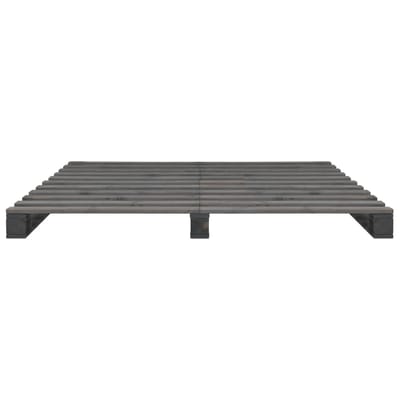 vidaXL - Bedframe - pallet - massief - grenenhout - grijs - 140x200 - cm