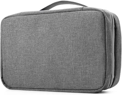 Famanu – Hangende toilettas voor op reis - waterdichte opvouwbare toilettas - draagbare multifunctionele cosmetische organizer voor mannen en vrouwen (Grijs)