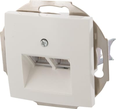 Contactdoos – inbouw – 2 x 8–polig – voor CAT6A – geschikt voor afdekraam Berker S1 – polarwit