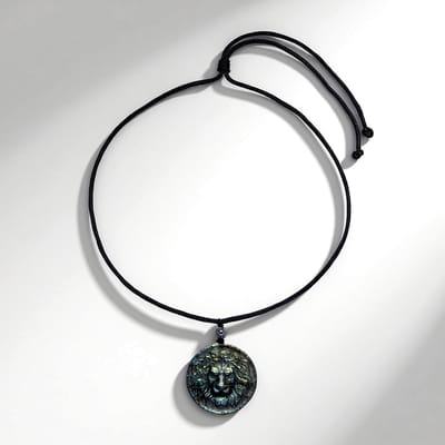 Cavill - Labradoriet Halsketting 105 ct Fancy Slijpsel 18 ct Ronde Kralen - 925 Zilver - Verstelbaar 50-70 cm - Blauwgroen