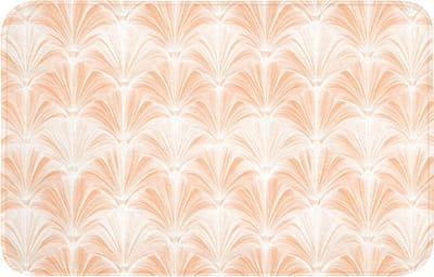 WC mat 80x50 cm - Antislip - Waaier - Patroon - Perzik - Toiletmat - Vloermat - Douchemat - Toilet tapijt - Toiletmatten