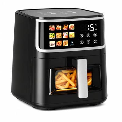 Innovastore Airfryer - Heteluchtfriteuse - Luchtfriteuse - Koken - Digitaal scherm - Led-touchscreen - Kijkvenster - 8L - Zwart