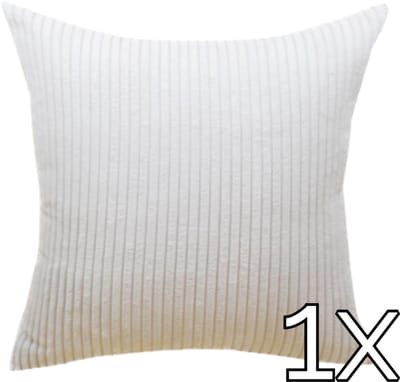 Kussenhoes Zachte Ribstof (1 stuks) - Ivoor/Cream - 45x45 cm - Gestreept Corduroy Kussenhoes - Ribfluweel Kussen - Sierkussen Zonder Vulling - Bankkussen / Zetelkussen / Decoratiekussen - Vele diverse kleuren