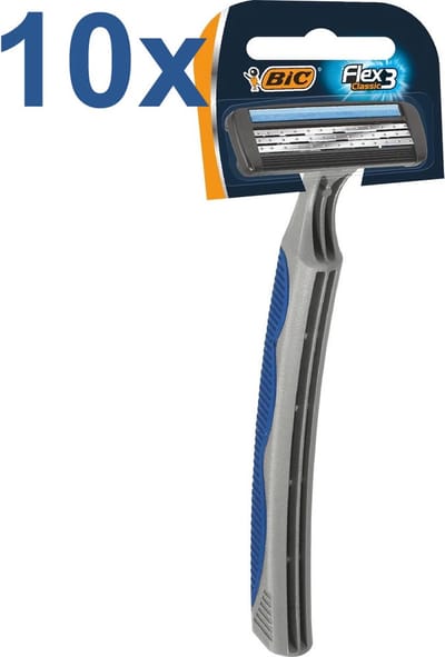 BIC - Flex 3 - Wegwerpscheermesjes - 10 Stuks - Voordeelverpakking