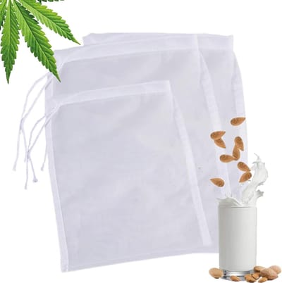 Herbruikbare Nylon Filterzakken voor Wijn, Bier, Fruit, Koffie en Noten - Set van 6 in Drie Maten