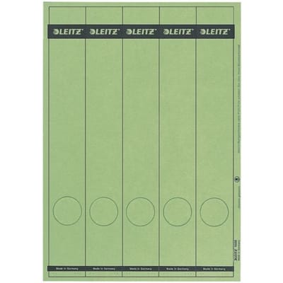LEITZ® rugetiketten lang, via pc beletterbaar, rugbreedte 50 mm, zelfklevend 125 st., groen