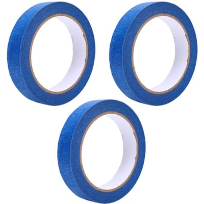 Ruban de peintre bleu 20mmx30m 0.78inx98.43ft Ruban de masquage Polyvalent Ruban de peinture pour Maison Bureau École Artisanat Art 3 Rouleaux blue