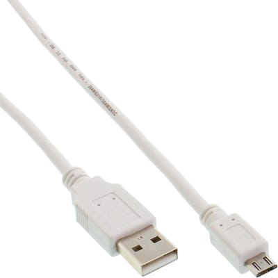 InLine 2m USB 2.0 A-microB m/m USB-kabel USB A Micro-USB B Wit