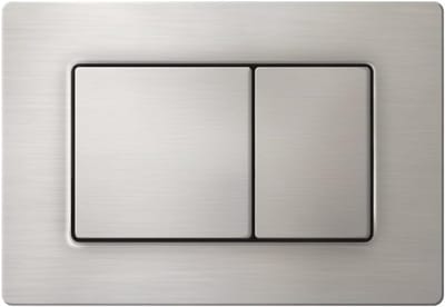 Spoelplaat RVS - Bedieningsplaat Toilet - Dubbele Spoelbediening - Geborsteld Metaal - 25 x 15 x 2 cm - Zilverkleurig