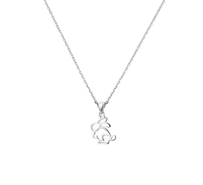 Zilver Gerhodineerde Collier konijn 1 1330030