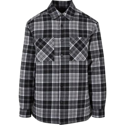 Urban Classics - Padded Checked Shirt Jacket Overhemd - M - Zwart/Wit