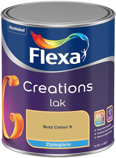 Flexa - Creations Lak Zijdeglans - Buzz Colour 9 - Mengverf - 750 Ml