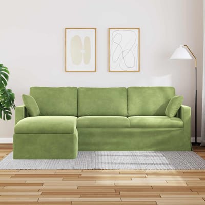 vidaXL Bank Lichtgroen 228 x 134 x 80 cm Fluweel