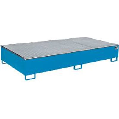 Bauer legbordbak RW-GR 2700-3 PE, met PE inzet, met rooster, L 2665 x B 1315 x H 440 mm, lichtblauw RAL 5012