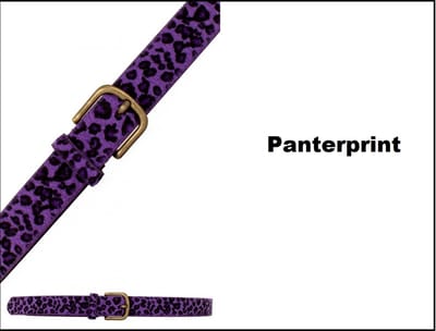 Luxe Panter riem paars/zwart - lengte 113cm - Disco thema feest festival party optocht dieren fun