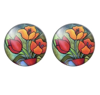 Clip oorbellen Tulp 2.5 cm Rood