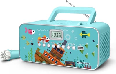 Draagbare CD-Speler met USB, Microfoon en Karaoke Functie - Blauw