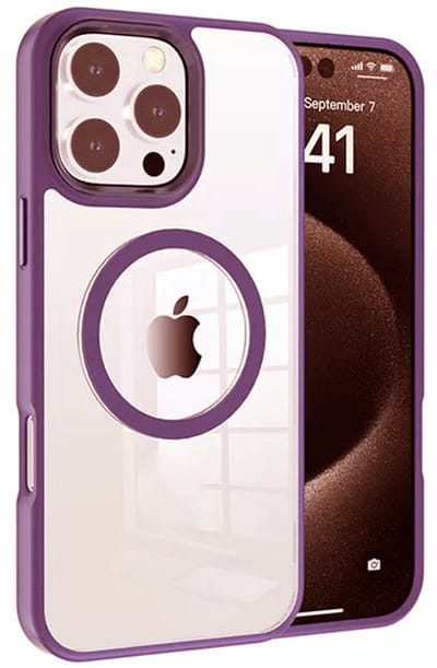 Magneet hoesje Geschikt voor Apple iPhone 16 hoesje - Telefoonhoesje Geschikt voor Magsafe Magnetische accessoires - backcover (Paars)