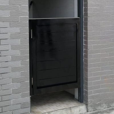 Houten Tuinpoort - Draaideur Enkele Deur - Afsluiten Tuin - Stevig Scharnierbeslag - B60cmxH90cm - Zwart