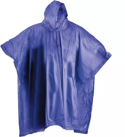 Benson Duurzame regenponcho met capuchon en drukknopen - donkerblauw - 102x127 cm