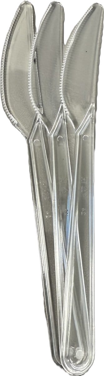Herbruikbare Plastic Messen – Transparant – PS Materiaal – 100 stuks – 18 cm - Stevig & Lichtgewicht – Geschikt voor Warm & Koud