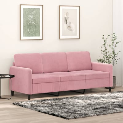 vidaXL - Driezitsbank - 180 - cm - fluweel - roze