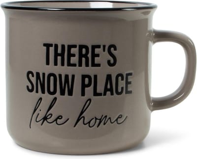 JENS LIVING - Retro mok taupe - There's snow place like home - Ø 9.3 cm x 8 cm
