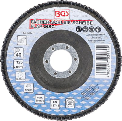 BGS - Slijpschijf - Lamellenslijpschijf - Ontroesten - Ontlakken - Metaal - Ø 125 mm | K 40 - 1 stuks - BGS3974