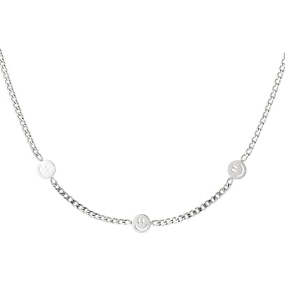 Ketting Smilies - Yehwang - Schakelketting - One size - Zilver