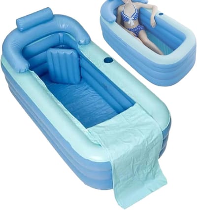Opblaasbaar Bad - Opvouwbare Kuip - Ontspannen Baden - Temperatuurregeling Deksel - 16 x 84 x 64 cm - Niet gespecificeerd