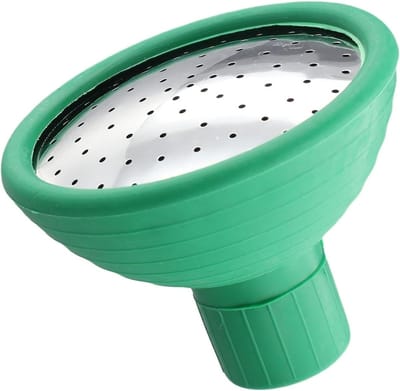 Tuingieter Rozenkop - Watergeefkop Gieter - Planten Verzorgen - Metaal en Rubber - 8.5x6.5 cm - Groen Zilver