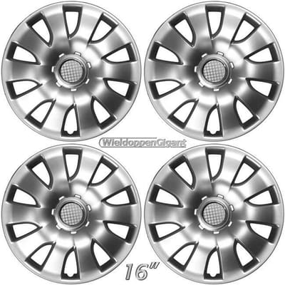 Wieldoppen set 16" passend voor NISSAN NV300 zilver + chroom ring. Set a 4 stuks (0425)