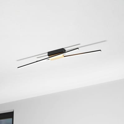 EGLO Panagria LED plafondlamp, zwart met houten detail