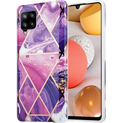 ShieldCase purple pattern marmer geschikt voor Samsung A42 hoesje - paars - Stijlvolle Marble Bescherming - Luxe en Duurzaam Telefoonhoesje - Unieke Design Cover - Hoogwaardige Marmeren Hoes - Krasbestendige Beschermhoes
