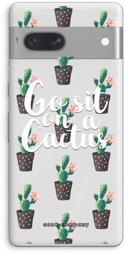 Case Company® - Hoesje geschikt voor Google Pixel 7 hoesje - Cactus quote - Soft Cover Telefoonhoesje - Bescherming aan alle Kanten en Schermrand