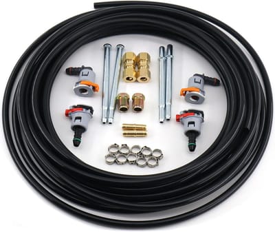 Brandstofleiding Reparatie - Nylon Slang Kit - Voertuig Onderhoud - 23 Delige Set - 8 mm 25 Voet - Zwart