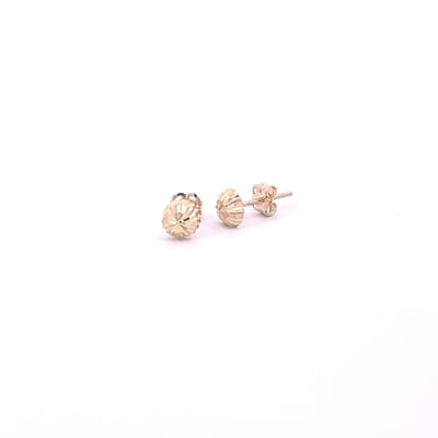 New Bling 9NBSAM-G230193 Gouden Oorknopjes Bewerkt 5mm - Gediamanteerd - 14 Karaat - Goud