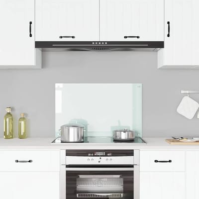 vidaXL - Spatscherm - keuken - 80x50 - cm - gehard - glas - melkwit