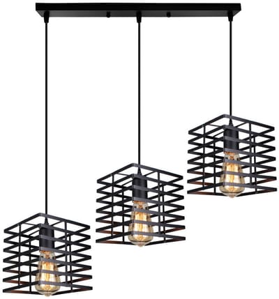 Hanglampen Slaapkamer Moderne 3 Kroonluchter E27 Binnen Plafondlamp Vierkant Zwart