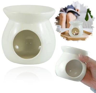 Keramische oliebrander en wax smeltwarmer voor aromatherapie, geurverspreider voor huis en kantoor, 12,5 cm