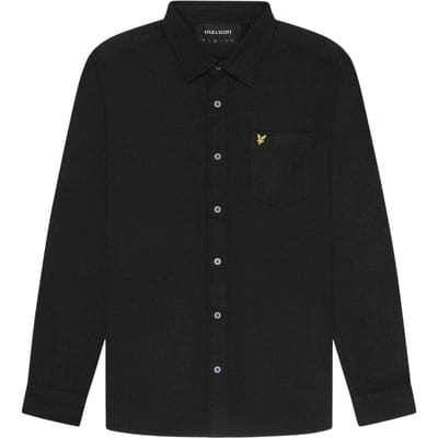 Lyle & Scott Twill-overhemd met logo voor heren (Zwart)